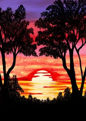 This sunset painting titled "Nature's Gift" was created ... 