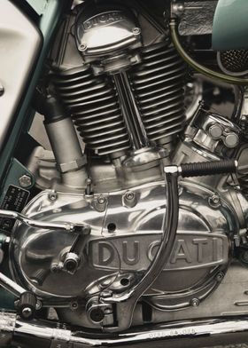 close up of a classic ducati motorcycle engine