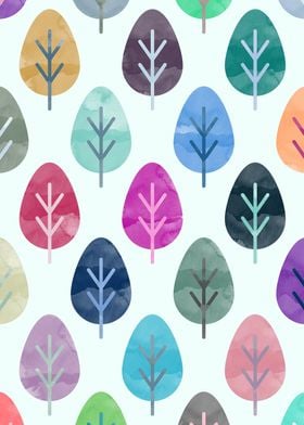 Watercolor Forest Pattern