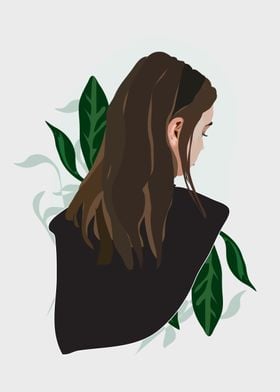 Girl with Plants