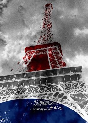 Popart design of the Eiffel Tower in Paris