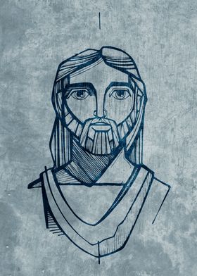 Hand drawn illustration or drawing of Jesus Christ Face ... 