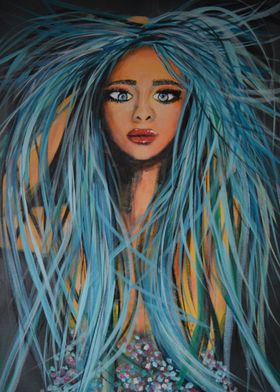 girl with blue hair