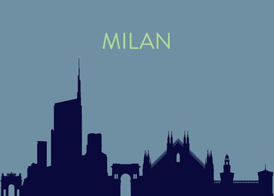 A minimal landscape poster of Milan's amazing skyline.  ... 