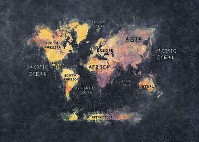 world map oceans and continents