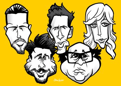 The gang gets caricatured.