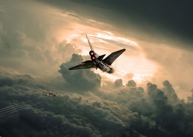 Lightning Jet intercepting a Russian Bear