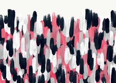 Pink, Navy Blue, Gray and White Abstract Brushstrokes b ... 