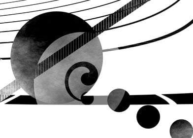 Digital geometric abstract black and white
