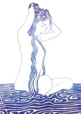 Water Nymph 68— A mythological sea nymph created  by ar ... 