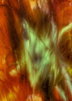 Abstract painting with brush strokes in autumn colors.