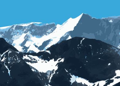 swiss mountains vector style