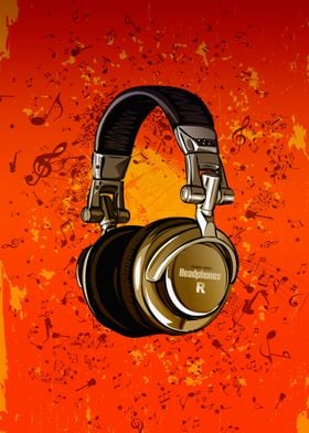 Headphones Grunge