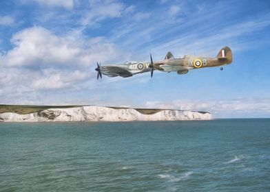 Spitfire and hurricane vintage planes