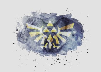 The Legend of Zelda Triforce watercolor