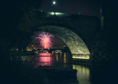Fireworks and Charles Bridge