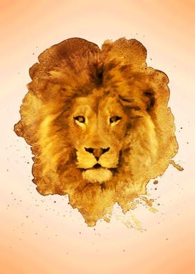 Wild Lion Watercolor