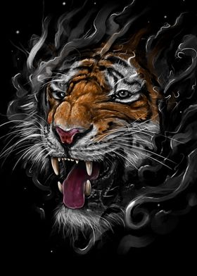 Tiger - Digital painting of tiger.