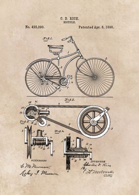 patent Bicycle - 1890 - Rice