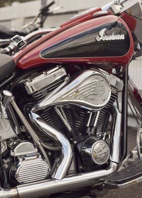 Close up of a INDIAN American motorcycle