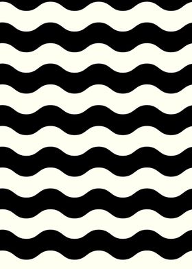 Stylish metal poster : black and white with waves. Orig ... 