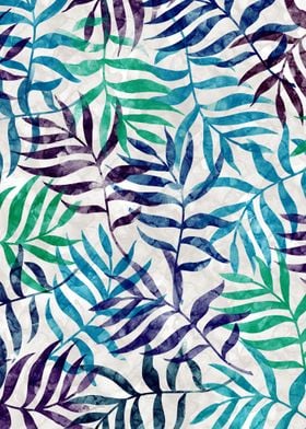 Watercolor Tropical Palm Leaves II by Amir Faysal 