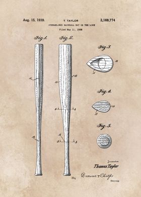 patent - Taylor - Streamlined baseball bat or the like  ... 