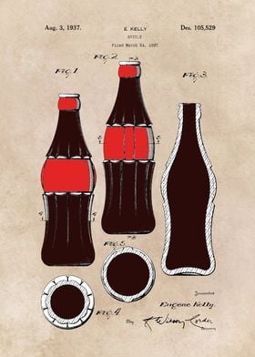 patent - Bottle - Kelly - 1937