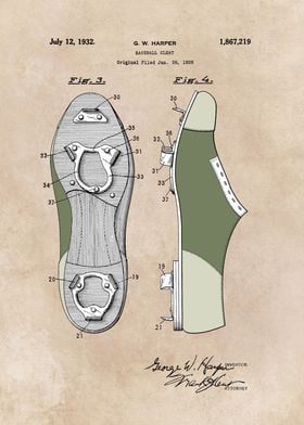 patent - Harper - Baseball cleat - 1928