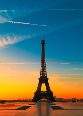 The Eiffel Tower at Sunrise, Paris, France
