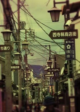 Wired streets in Japan