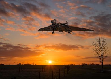 Vulcan Bomber XH558 sunset