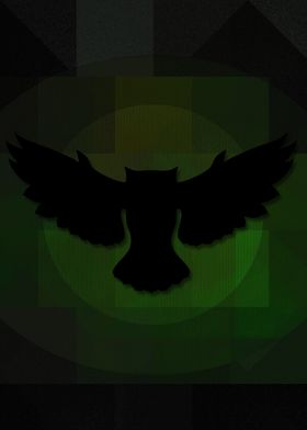 silhouette of an owl in flight