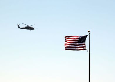 USA Flag Helicopter USA helicopter flying by a US flag ... 