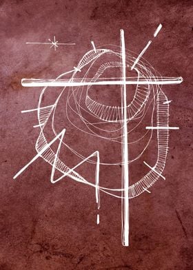 Hand drawn illustration or drawing of a Christian Cross ... 