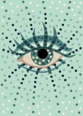 Abstract eye illustration featuring a vector art of an  ... 