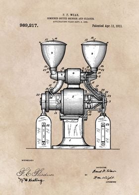 patent art Wear Combined Coffee grinder and cleaner 191 ... 