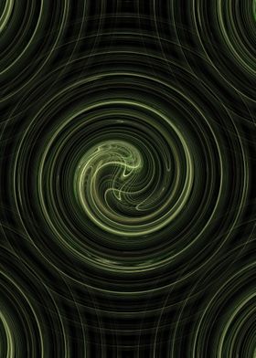 Green Fractal Green abstract fractal with black backgro ... 