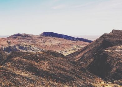 desert and mountain with blue sky in summer