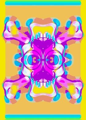 colorful skull head with glasses and mustache and yello ... 