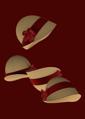 Realistic 3d-render of Cloche Hats.