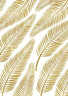 Golden Palm Leaves Pattern