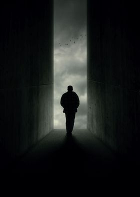 man standing in the end