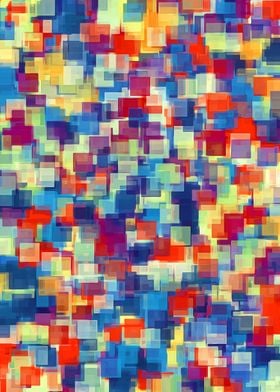 orange red and blue square pattern abstract background