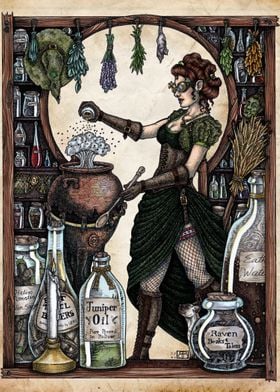 Ezlynn the Industrial witch specializes in potion-makin ... 