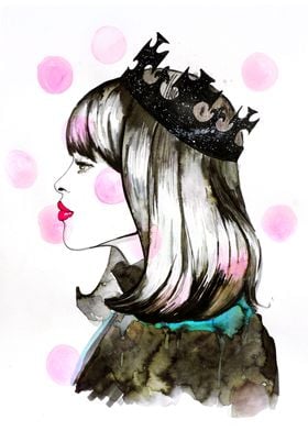 Fashion illustration with romantic, whismical, abstract ... 