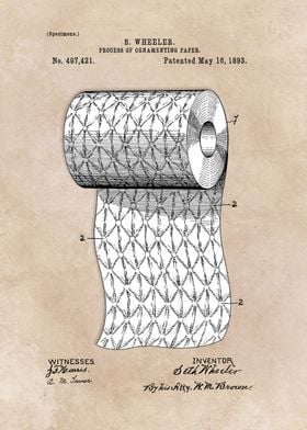 patent art Wheeler Process of ornamenting paper 1893