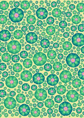 Digital illustration of a peyote cactus plant pattern