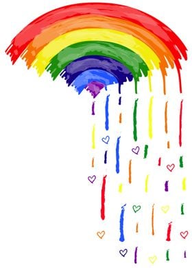 Love rainbow rain! rainbow color rain drops pattern