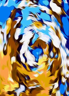 yellow brown and blue spiral painting texture abstract  ... 